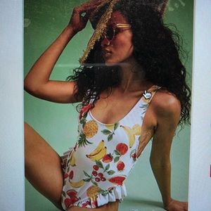High rise fruit one piece cheeky